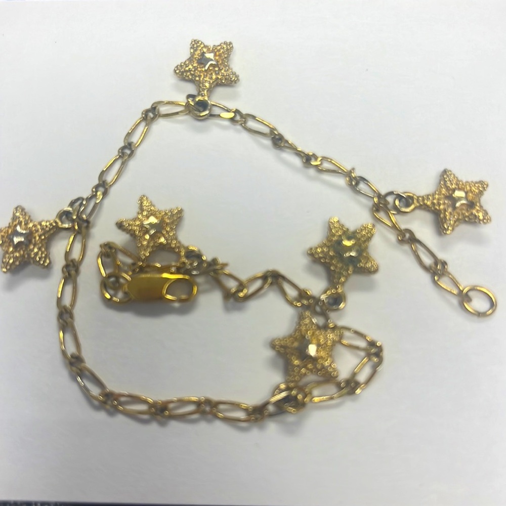Fun gold tone starfish ankle bracelet. 9”